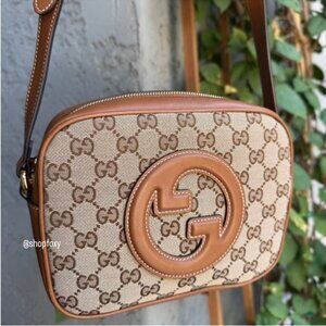 Gucci Blondie Monogram GG Canvas & Leather Camera Bag